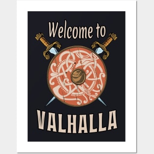 Welcome to Valhalla Viking Shield Posters and Art